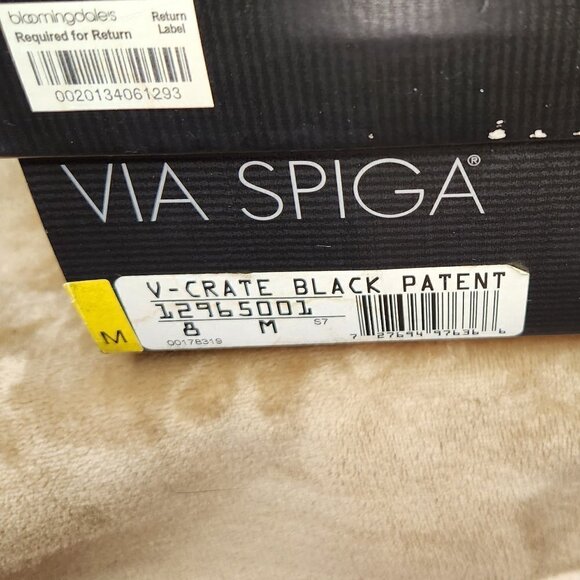 Via Spiga Black Sling Back Patent Leather Stiletto Heel with Bow - Picture 10 of 10